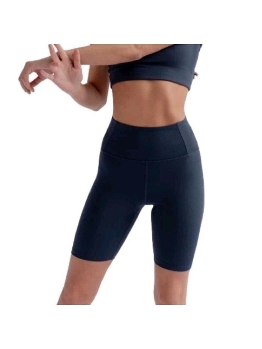 GIRLFRIEND COLLECTIVE High-Rise Seamless Biker Shorts Navy Blue Size S
